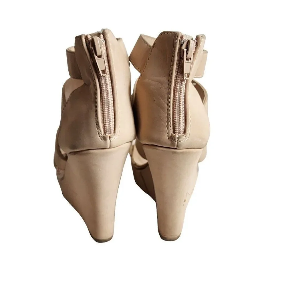 Charlotte Russe Caged Platform Nude Sandals in a Size 8